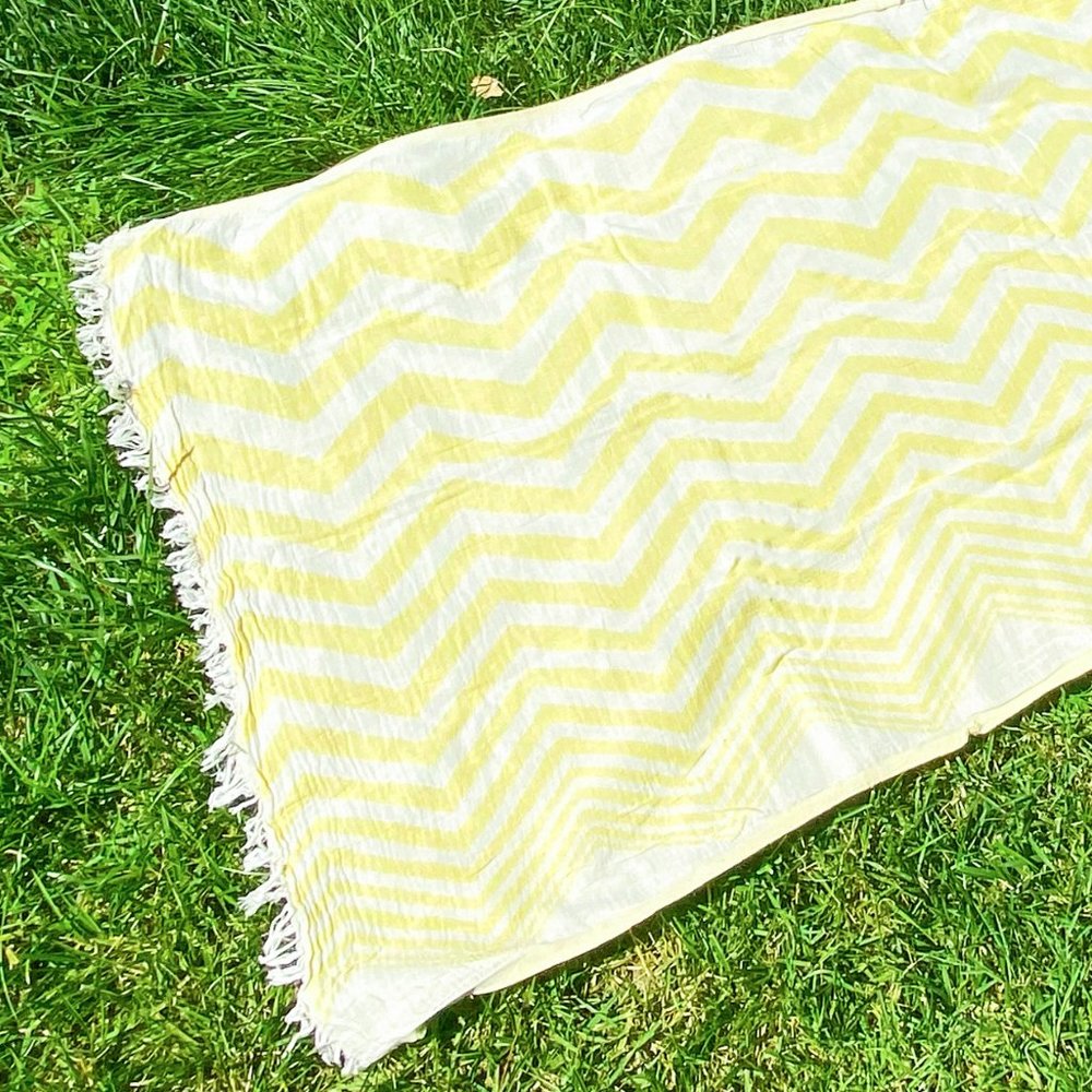 100% Organic cotton Peshtemal, yellow stripes Doublesided Beach, spa towel